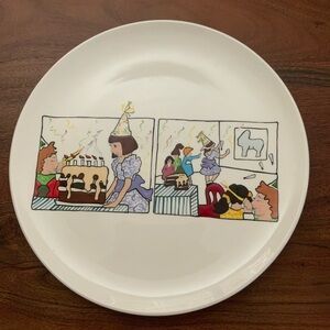 1982 Happy Clay Large Round Dish Platter Pottery By R.E.Brokken Decor Vintage